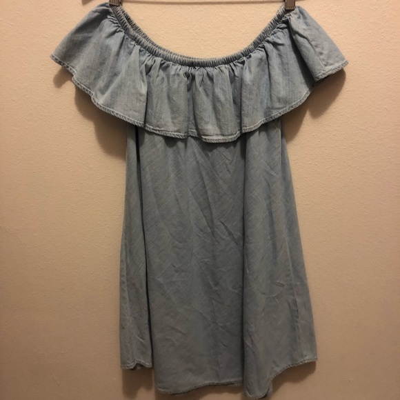 Express Dresses & Skirts - Chambray off the shoulder dress
